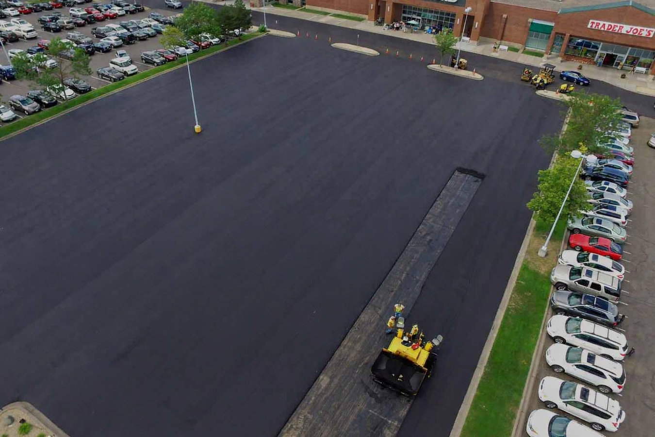 Concrete parking lot building in Lakewood, WA